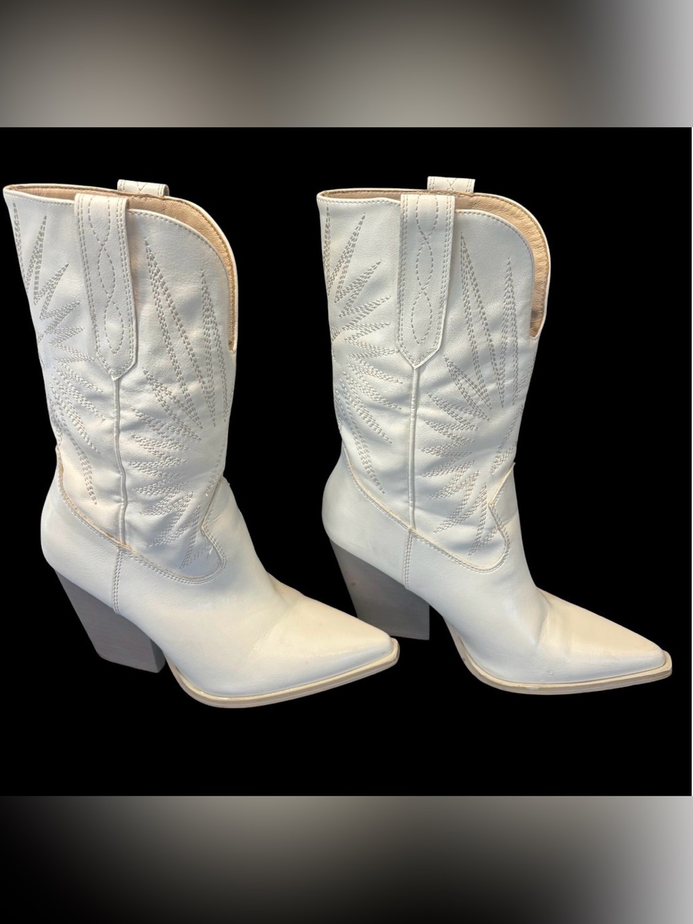 Oasis Society California White Western Cowboy Boots Women's Size 6 Boho